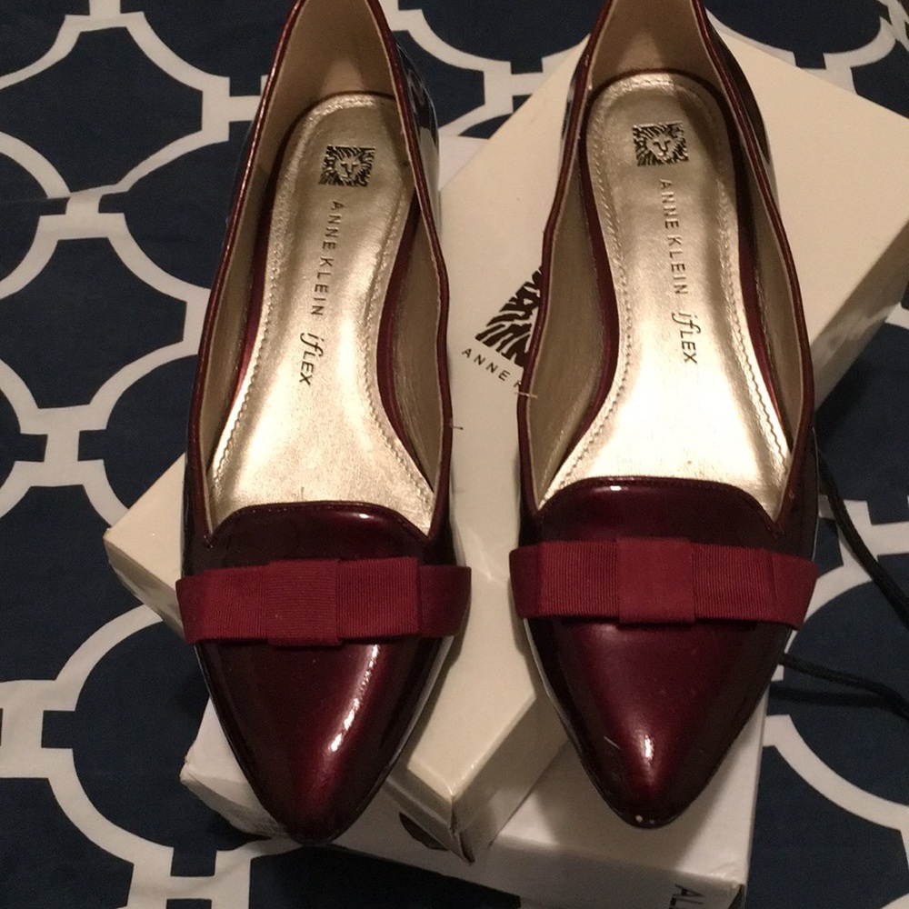 burgundy flats